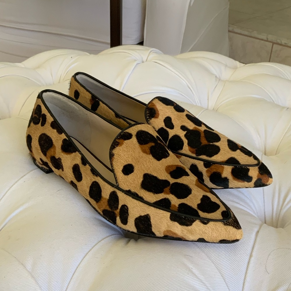 Cole Haan Real Calf Hair Leopard Loafer Slides 6.5